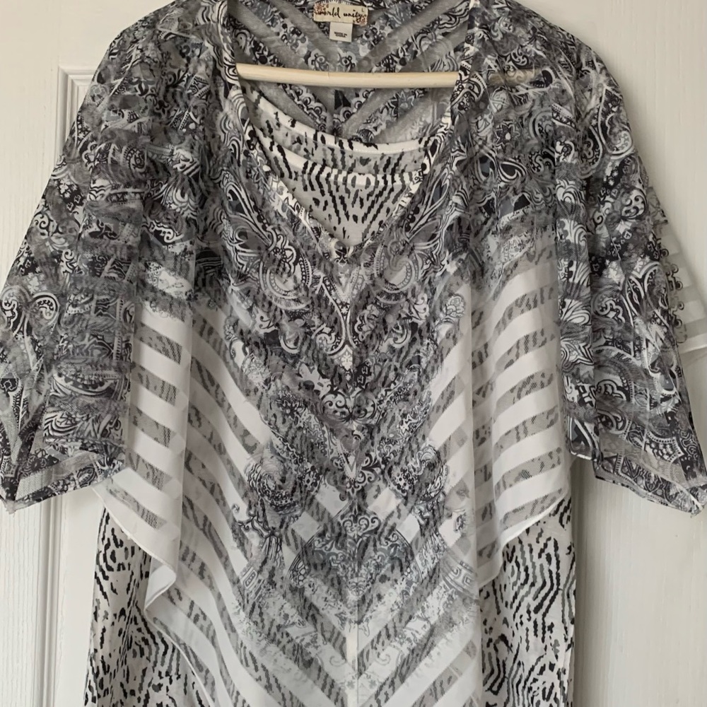 2 piece blouse poncho set